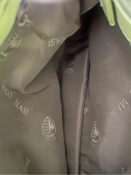 Paolo Masi Leather Lime Green Floral Appliqué Shoulder Bag - Picture 9 of 9